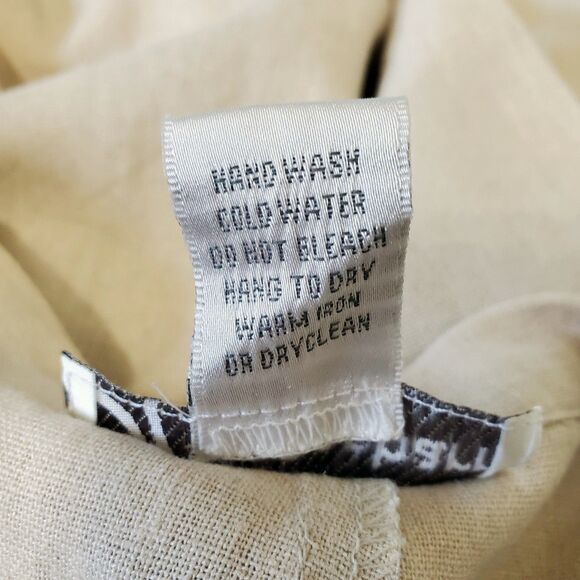 Dressbarn Pants Womens Size 8 Tan Linen Blend Tapered Stitch Hem Elastic Waist - Picture 9 of 10